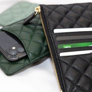 Genuine leather quilted wallet/card holder